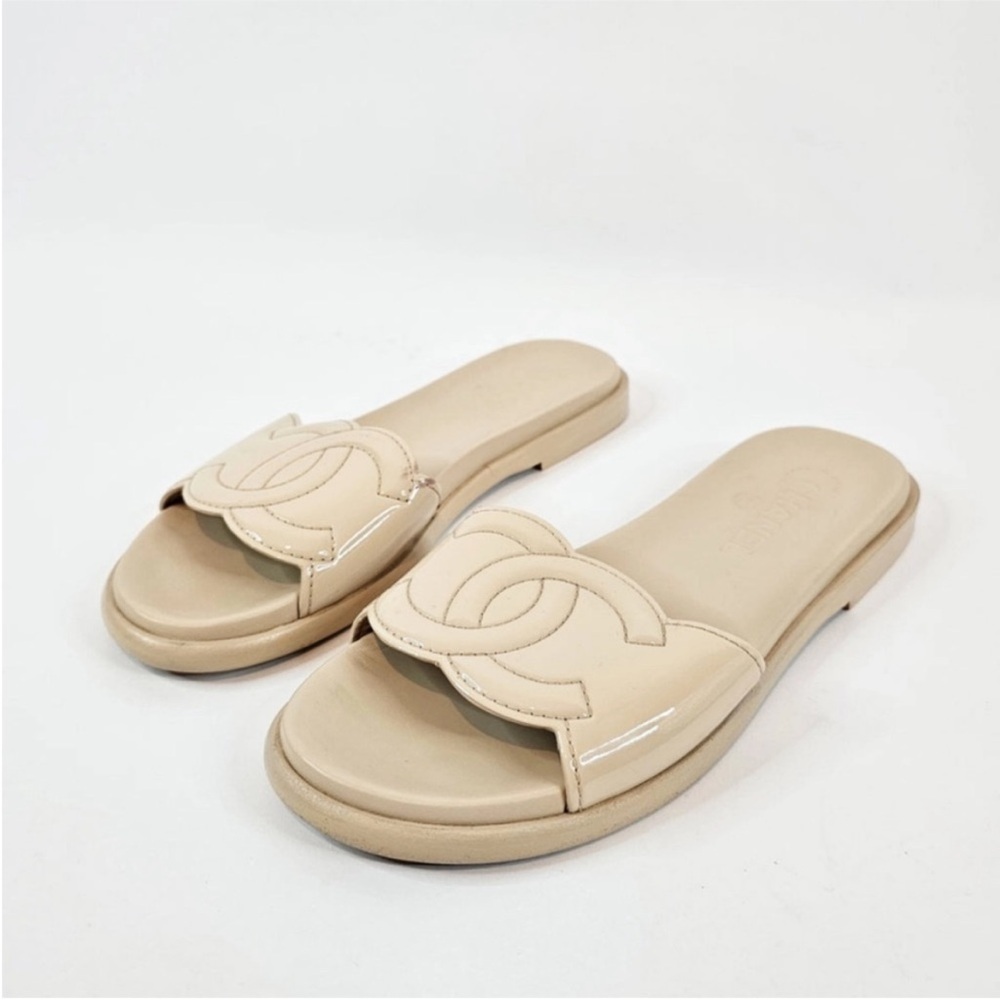 Chanel Beige Slide Sandals - Picture 8 of 16